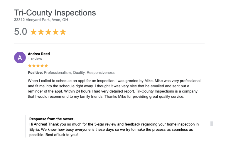 Elyria Home Inspection Review