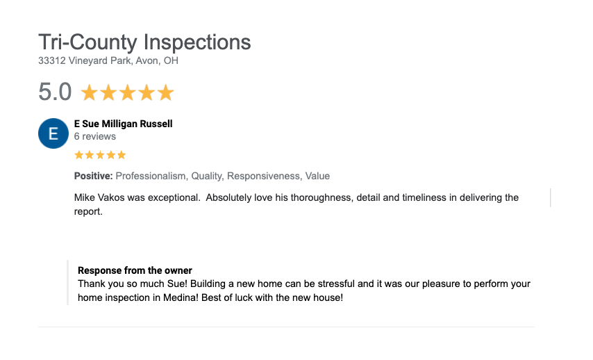 Medina Home Inspection review