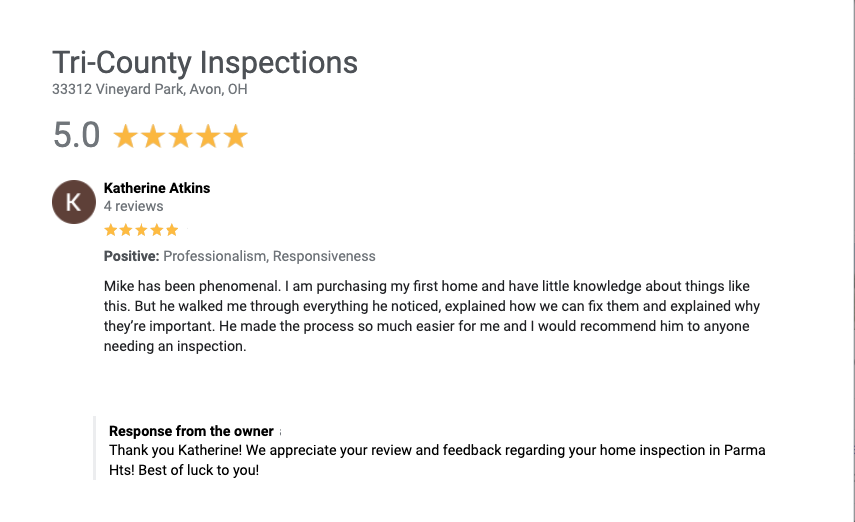 Parma Heights home inspection review