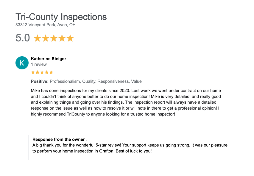 grafton Home Inspection Review