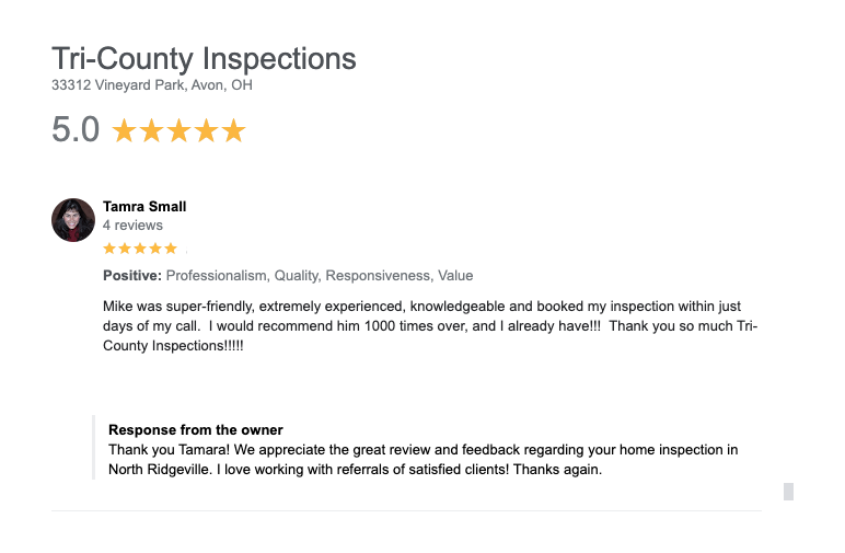 North Ridgeville Home Inspector Review